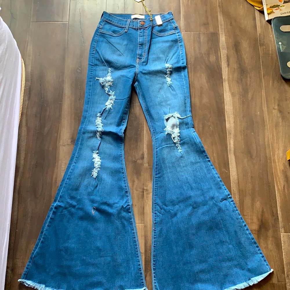 Bell bottom high waist jeans
